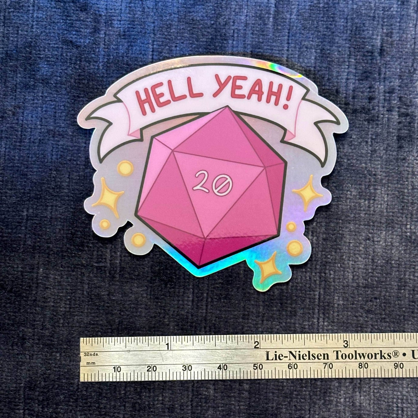 Hell Yeah! Nat 20! Metallic Vinyl Sticker – Celebrate Your Critical Triumph - 
