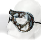 Dual Layer Handmade Genuine Leather Mask in Silver Rust with Swarovski Crystals (Copy) - 