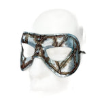 Dual Layer Handmade Genuine Leather Mask in Silver Rust with Swarovski Crystals (Copy) - 