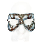 Dual Layer Handmade Genuine Leather Mask in Silver Rust with Swarovski Crystals (Copy) - 