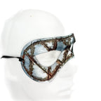 Dual Layer Handmade Genuine Leather Mask in Silver Rust with Swarovski Crystals (Copy) - 