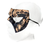 Ink Blot Handmade Genuine Leather Mask in Washed Black Paint and Nude - 