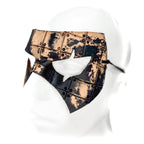 Ink Blot Handmade Genuine Leather Mask in Washed Black Paint and Nude - 