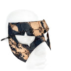 Ink Blot Handmade Genuine Leather Mask in Washed Black Paint and Nude - 