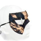 Ink Blot Handmade Genuine Leather Mask in Washed Black Paint and Nude - 