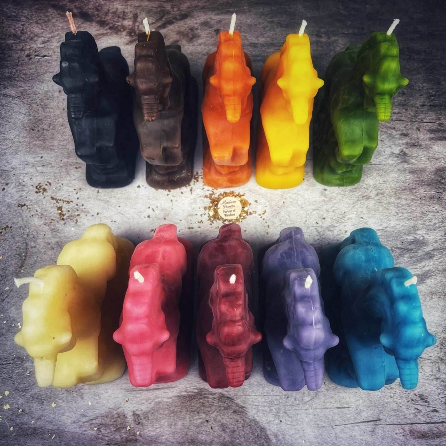 Beeswax Enchanted Unicorn Spell Candle - White (Blessing)