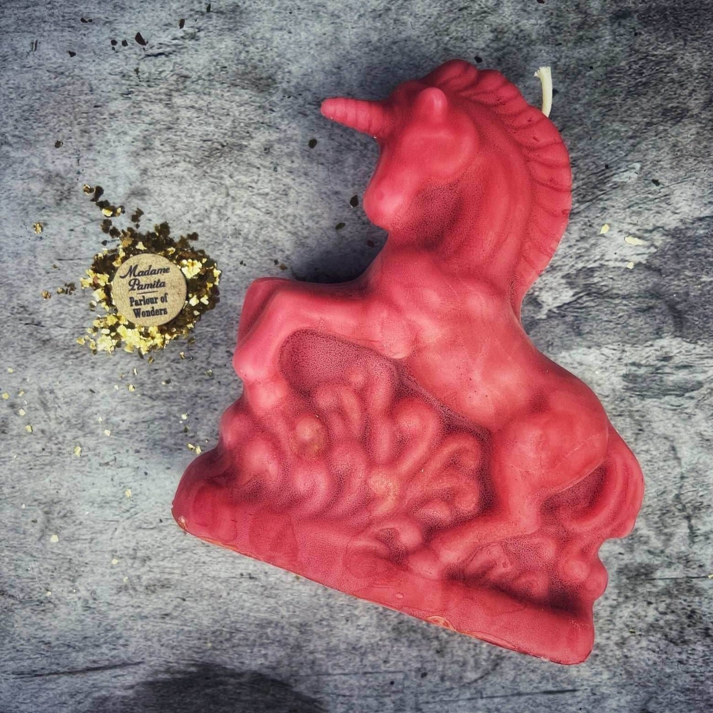 Beeswax Enchanted Unicorn Spell Candle - Pink (Romance or Friendship)