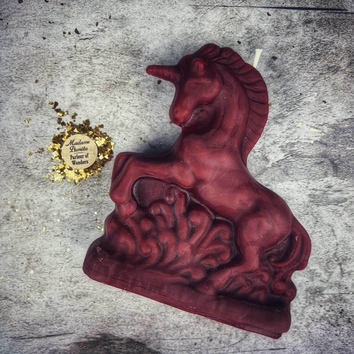 Beeswax Enchanted Unicorn Spell Candle - Red (Passion)