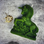 Beeswax Enchanted Unicorn Spell Candle - Green (Prosperity)