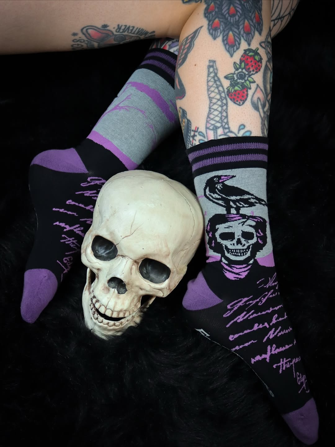 The Raven Poe Crew Socks