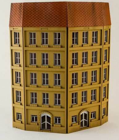 15mm European City Corner Building (Matboard) - 15MCSS125 - 