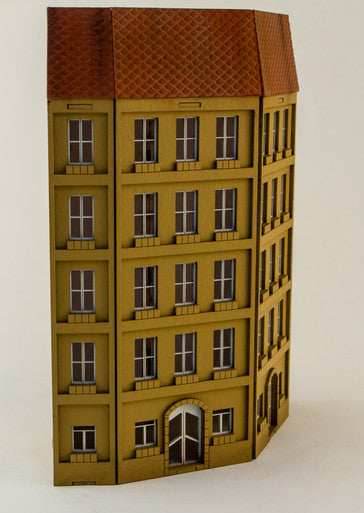 15mm European City Corner Building (Matboard) - 15MCSS125 - 
