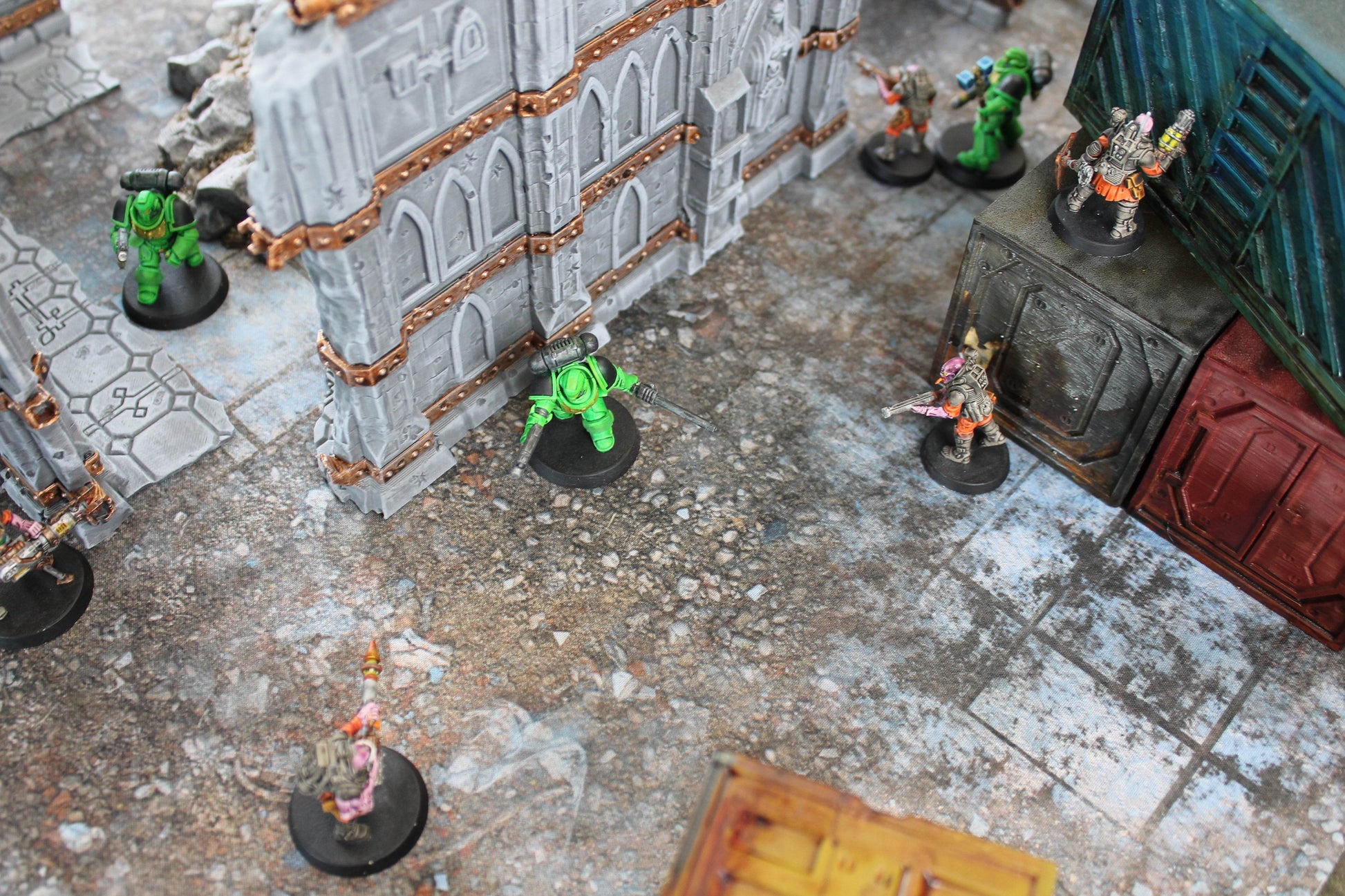 Urban Ruins - Neoprene Battle Mat - Warhammer, AoS, 40K, Kill Team, MCP, Shatterpoint, Legion, Deadzone, More - 22x30