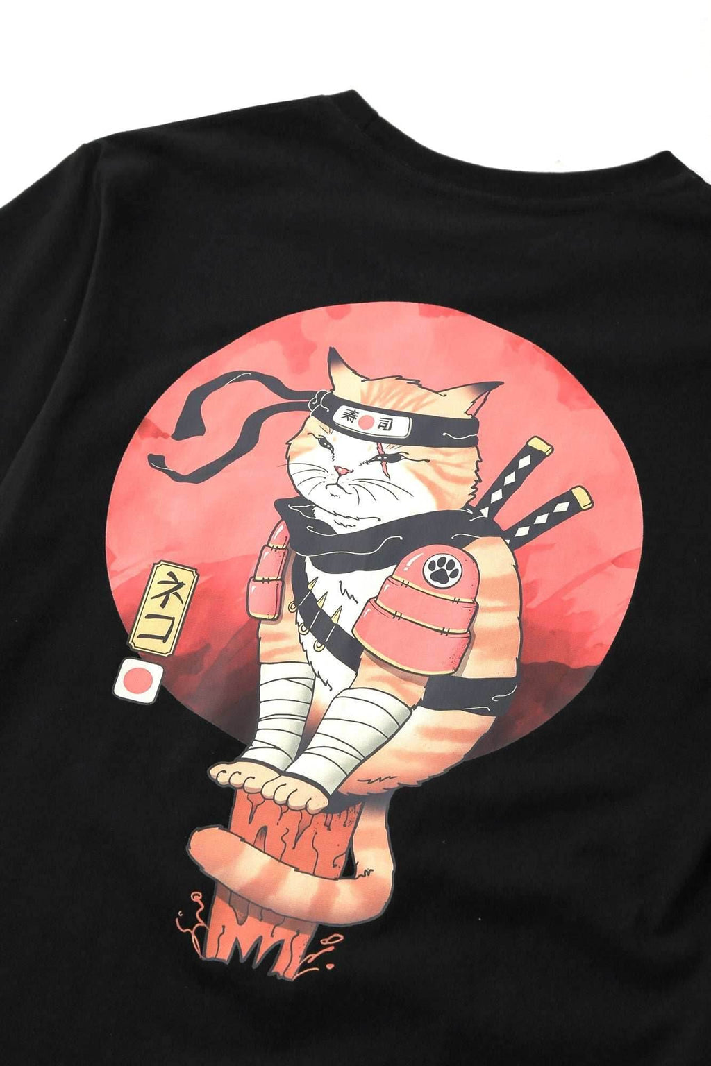 YeT017 Ninja Cat Tee - White / S