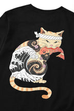 YeT015 Cat Koi Tee - White / S