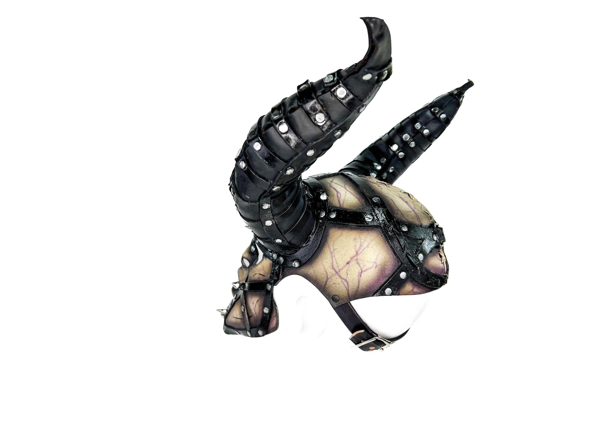 Evil Being - Handmade Genuine Horned Leather Devil/Demon/Satan Horned Mask - 