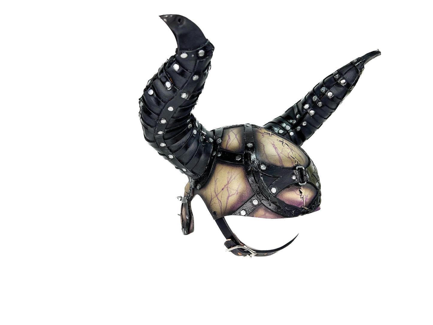 Evil Being - Handmade Genuine Horned Leather Devil/Demon/Satan Horned Mask - 