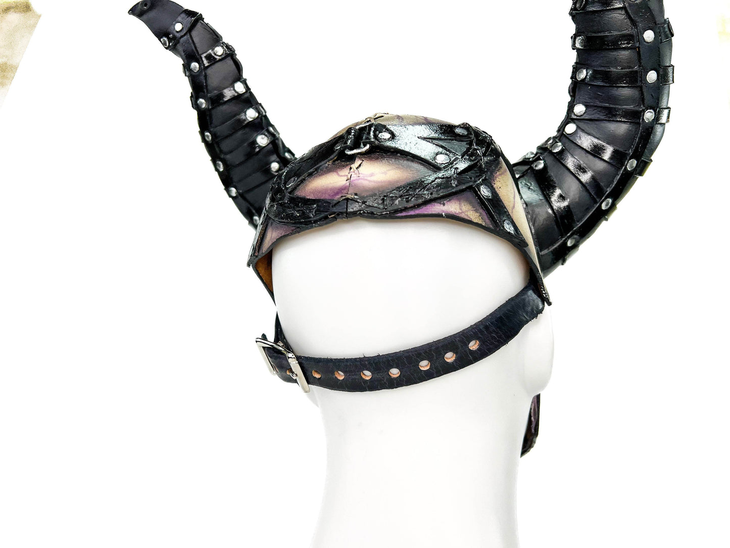 Evil Being - Handmade Genuine Horned Leather Devil/Demon/Satan Horned Mask - 