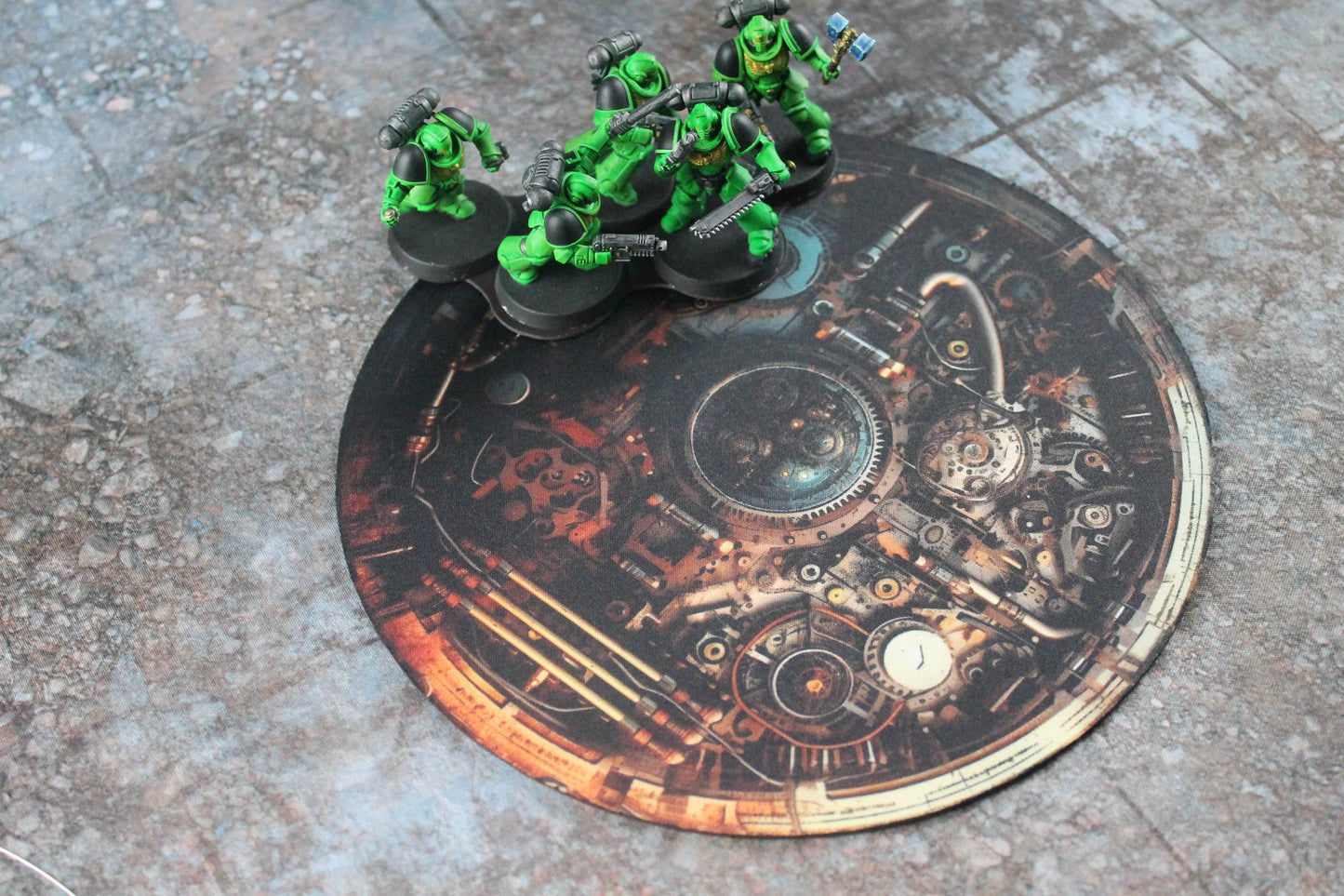 Warhammer 40k and AoS4 Neoprene Objective Markers - Hazard Stripes and Gears - Set of 6