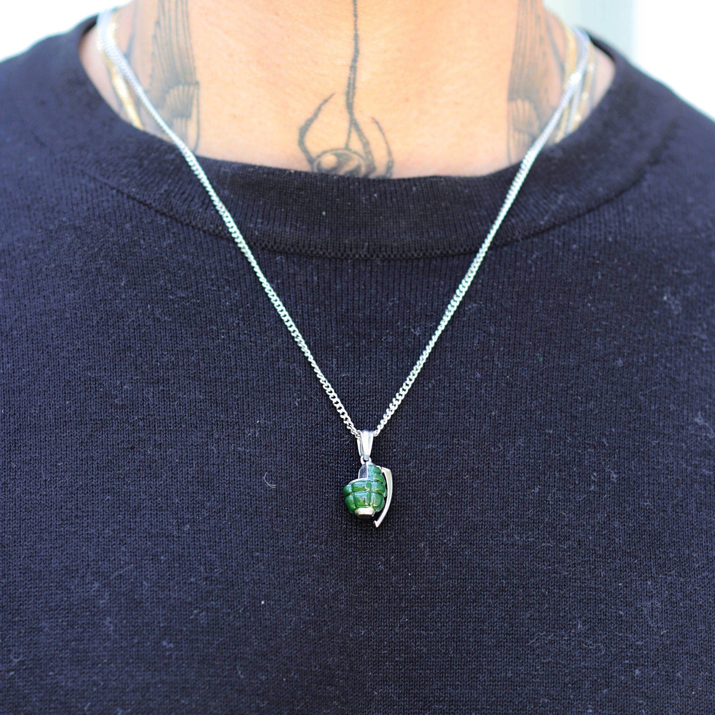 My Hero Academia™ Katsuki Bakugo Grenade Necklace - Chrome