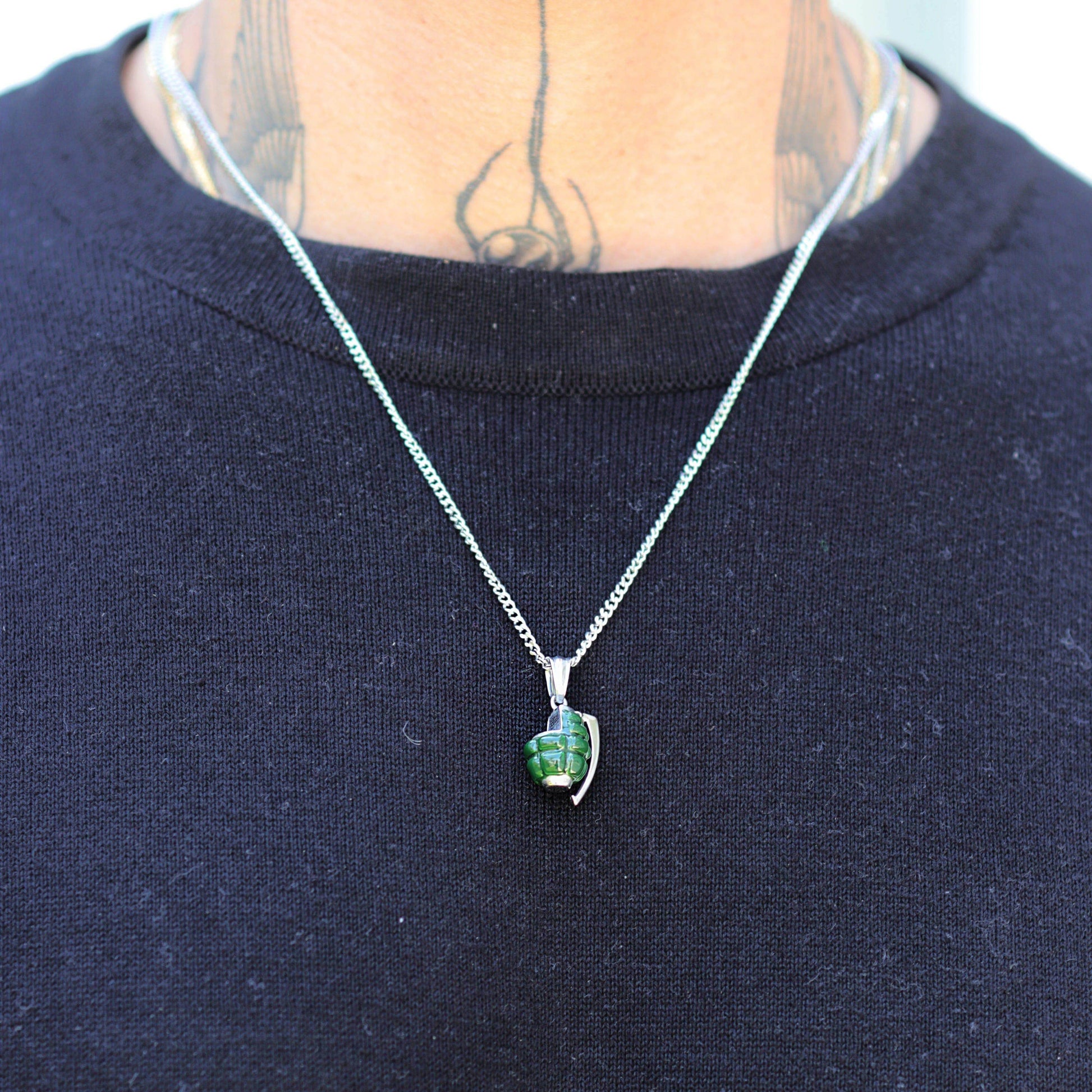 My Hero Academia™ Katsuki Bakugo Grenade Necklace - Chrome