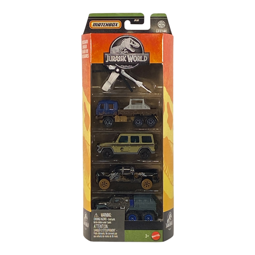 Matchbox Jurassic World Dinosaur Danger 5 Pack