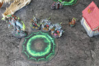 Warhammer 40k and AoS4 Neoprene Objective Markers - Green and Flaming Portal - Set of 6