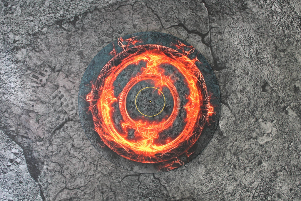 Warhammer 40k and AoS4 Neoprene Objective Markers - Green and Flaming Portal - Set of 6