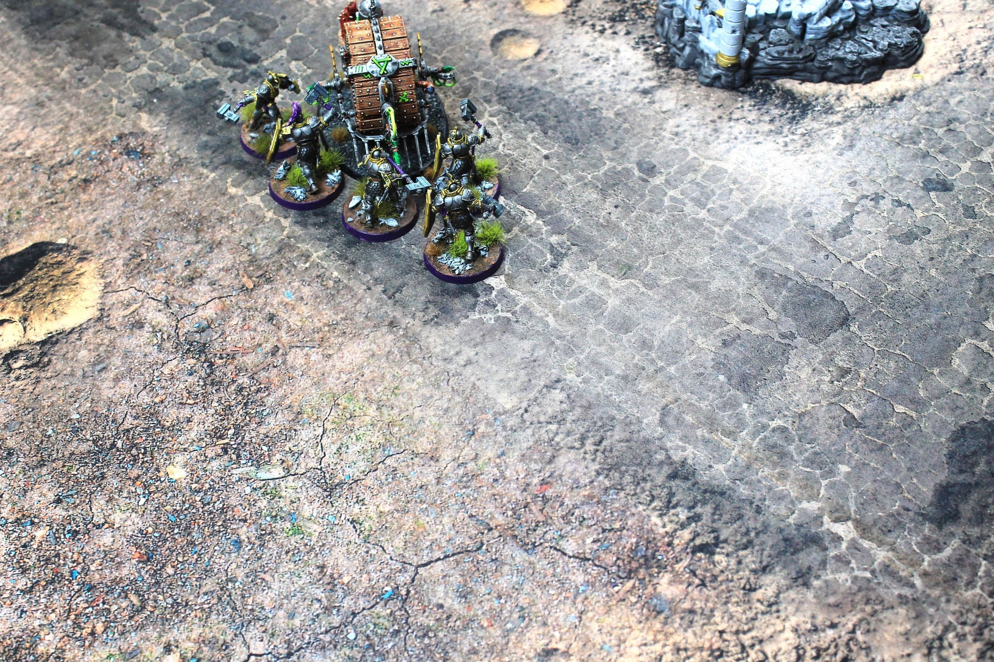 Blasted Battlefield - Neoprene Battle Mat - Warhammer, AoS, 40K, Kill Team, MCP, Shatterpoint, Legion, More - 22x30