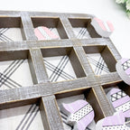 Easter Spring Tic Tac Toe Wooden Game Decor Set Tulip & Egg Pieces - 2 Sizes