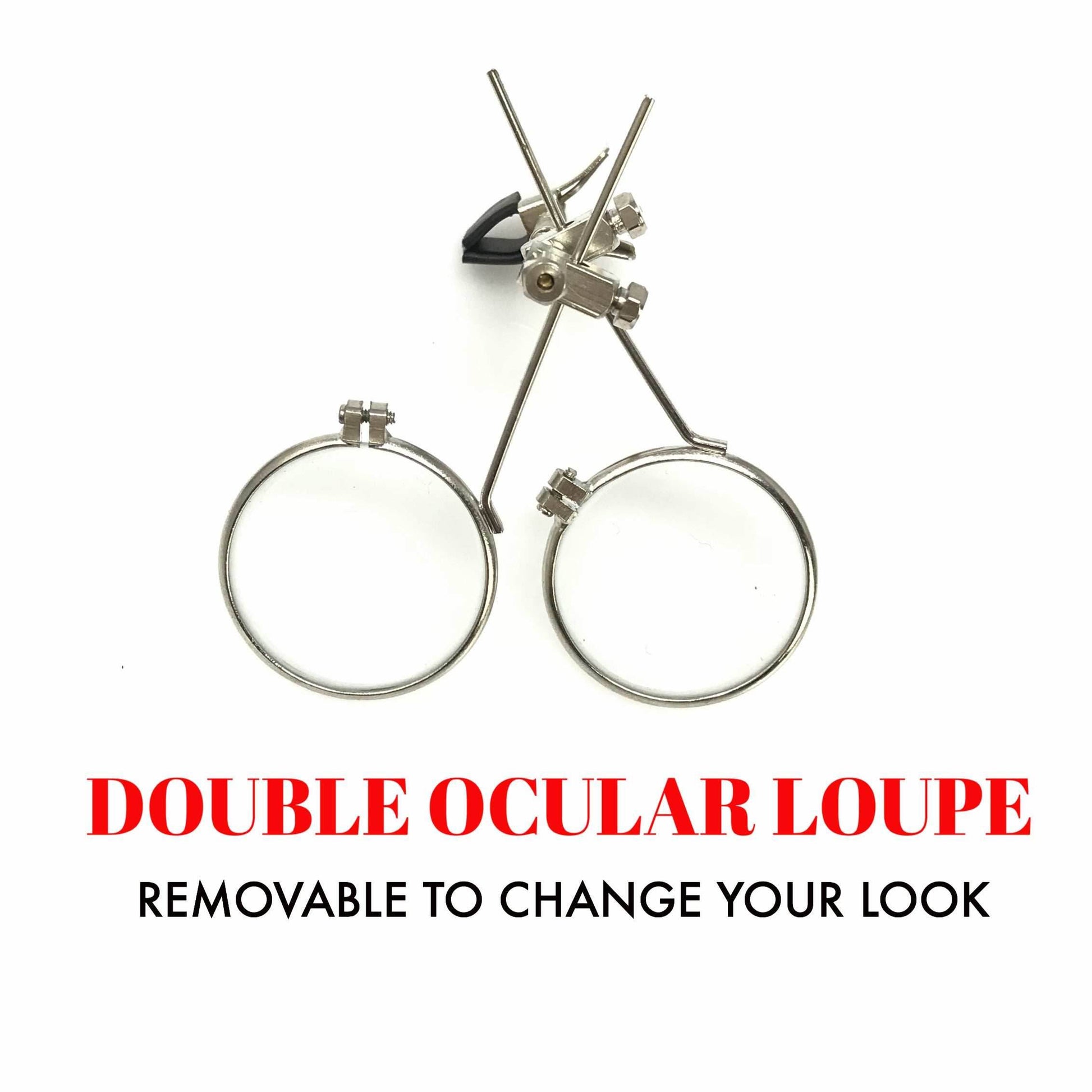 Diesel goth punk Metallic Goggles with magnifying eye loupes red lenses - 