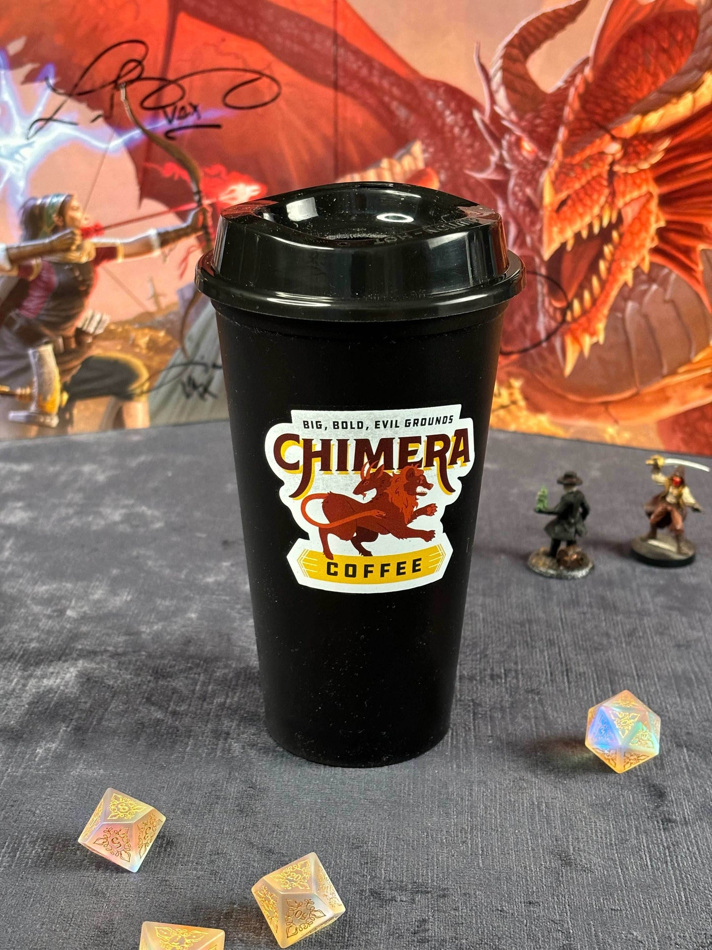 Coffee Cup Dice Tower – Roll with Caffeinated Style - White / Chimera Coffee