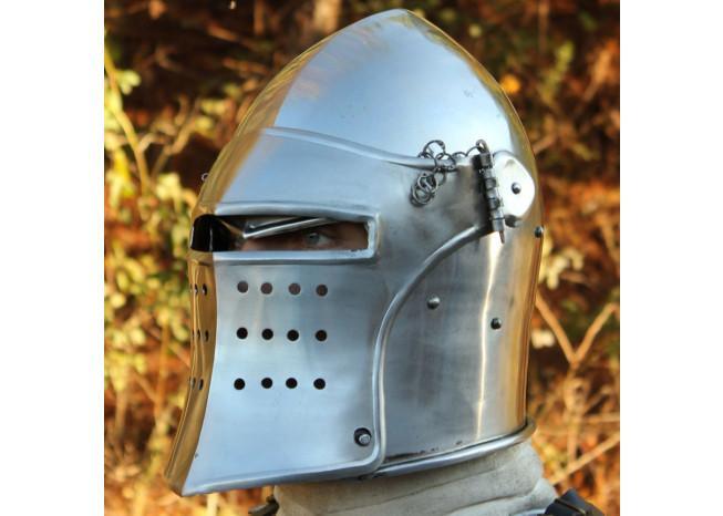 Medieval Renaissance Detachable Visor Barbute-2