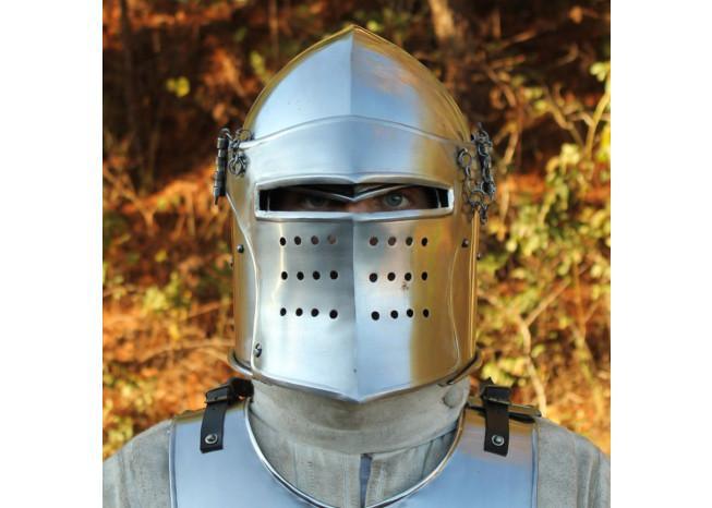 Medieval Renaissance Detachable Visor Barbute-1