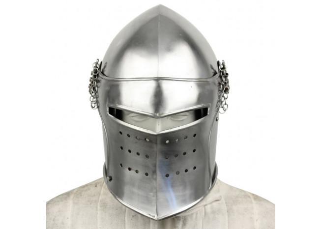 Medieval Renaissance Detachable Visor Barbute-0