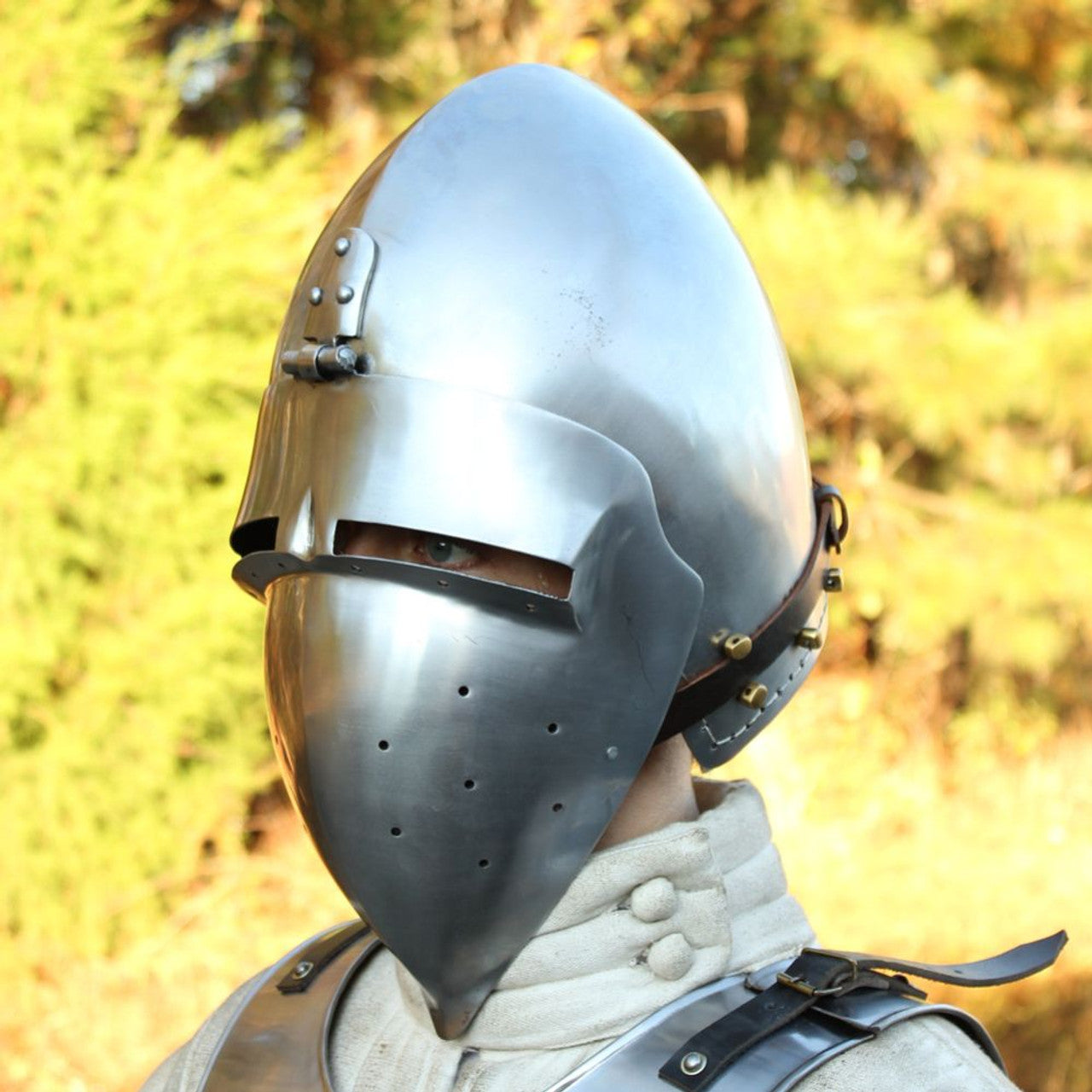 Medieval Bascinet Klappvisor Helmet-1