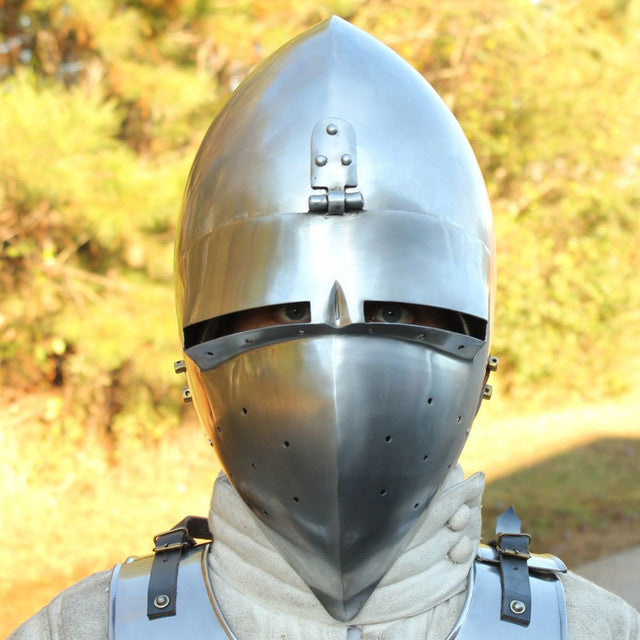 Medieval Bascinet Klappvisor Helmet-2