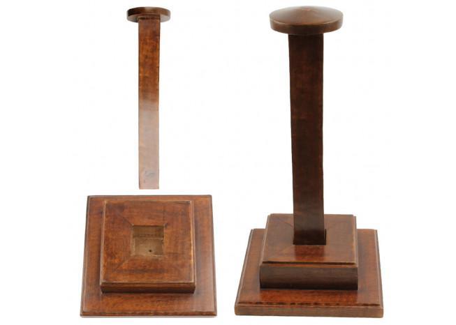 Square Base Wooden Helmet Stand-1