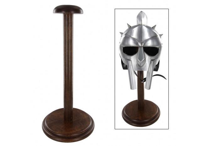 Round Base Wooden Helmet Stand-0