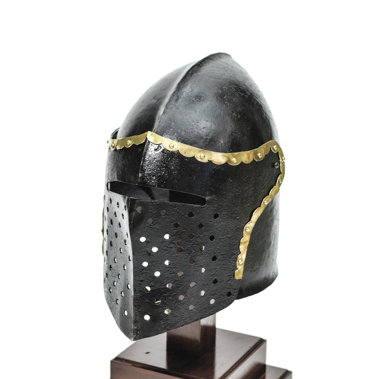 The Cursed Black Knight Functional Medieval Helmet Armor-0