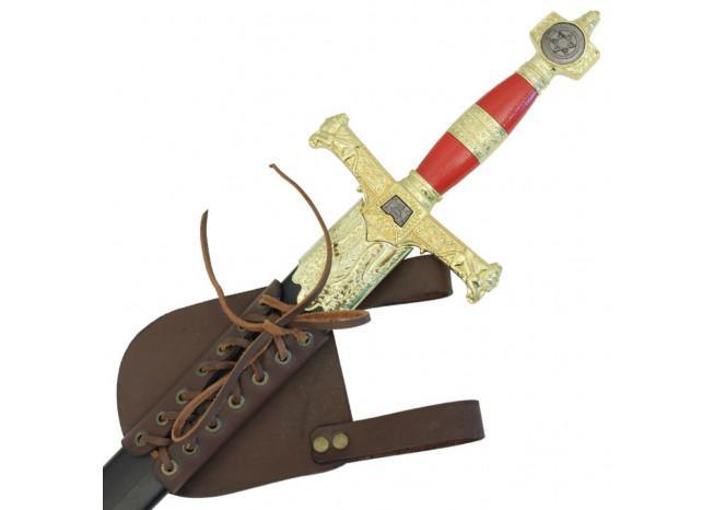 Medieval Pen Dragon Leather Sword Frog Brown-2