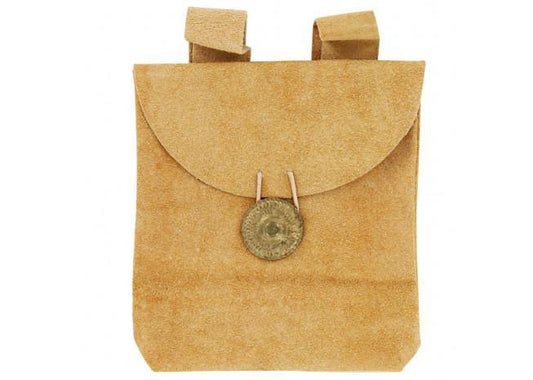 Medieval Golden Suede Leather Pouch-0