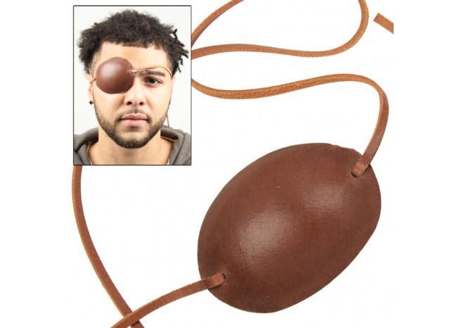 Pirate Captain Leather Eye Patch Brown-0