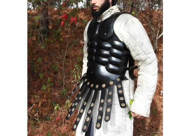 Muscular Blackened Greek Heroic Steel Cuirass-3