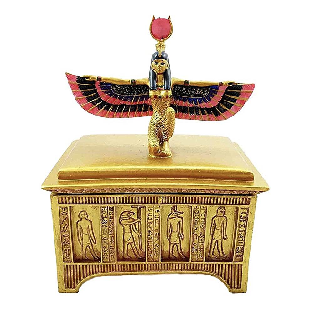 Egyptian Goddess Isis with Open Wings Trinket Box - 