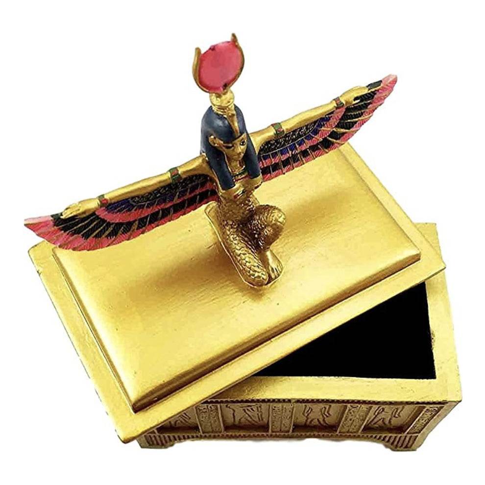 Egyptian Goddess Isis with Open Wings Trinket Box - 
