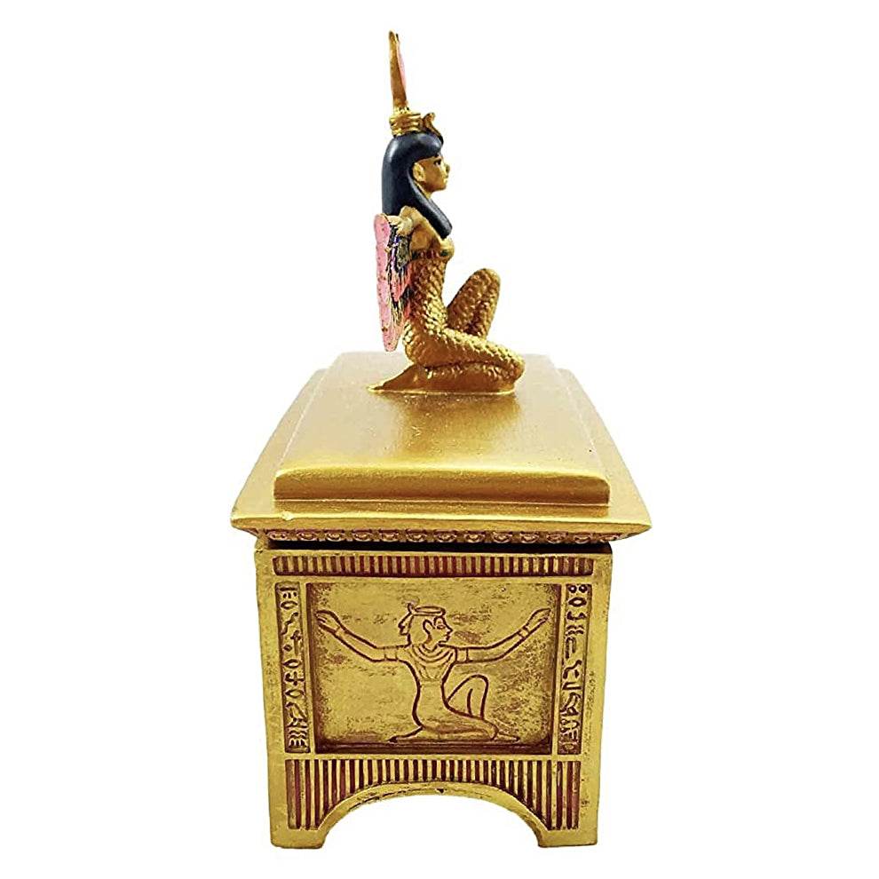 Egyptian Goddess Isis with Open Wings Trinket Box - 
