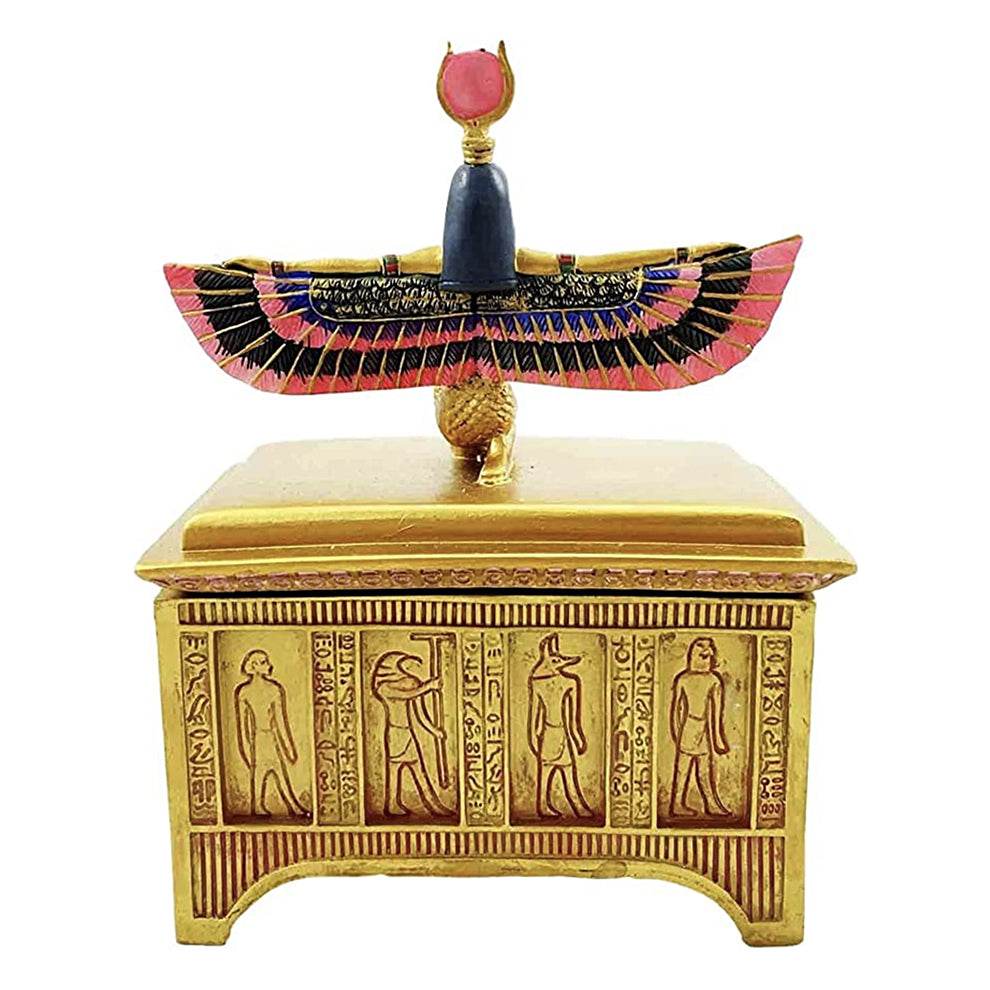 Egyptian Goddess Isis with Open Wings Trinket Box - 