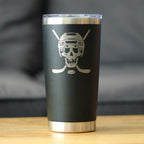 Hockey Skull Insulated Coffee Tumbler with Sliding Lid Hockey Gifts for Coach or Players 20oz Stainless Steel Tumbler