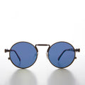 Round Gunmetal Goth Steampunk Sunglass with Colored Lenses - Ivan 9